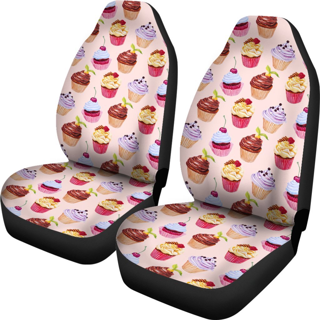 Cupcake Pink Pattern Print Universal Fit Car Seat Cover-grizzshop