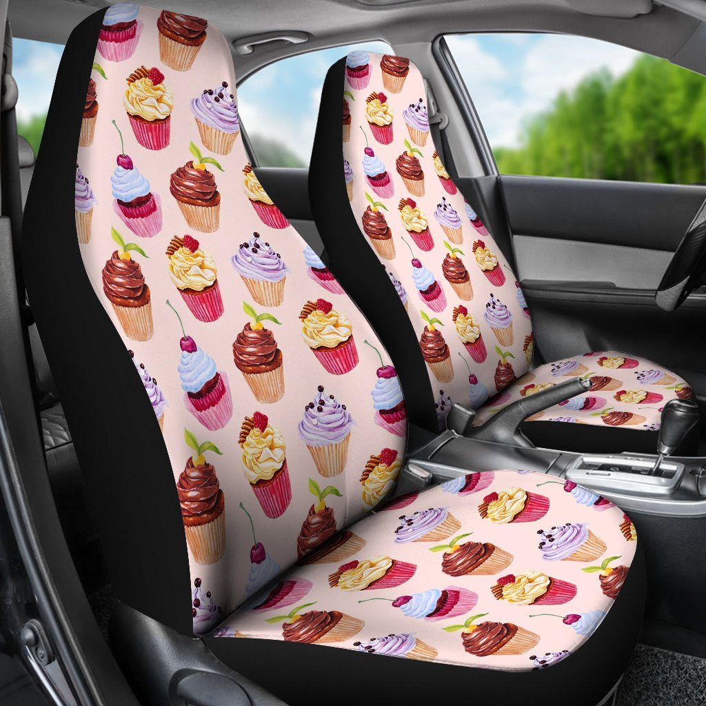 Cupcake Pink Pattern Print Universal Fit Car Seat Cover-grizzshop