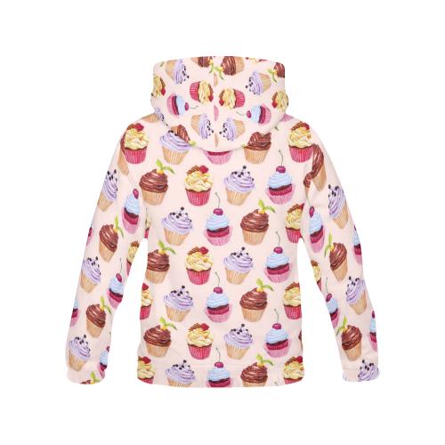 Cupcake Pink Pattern Print Women Pullover Hoodie-grizzshop