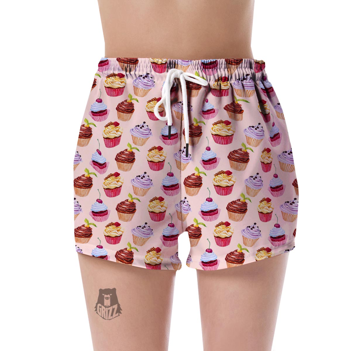 Cupcake Pink Pattern Print Women's Shorts-grizzshop