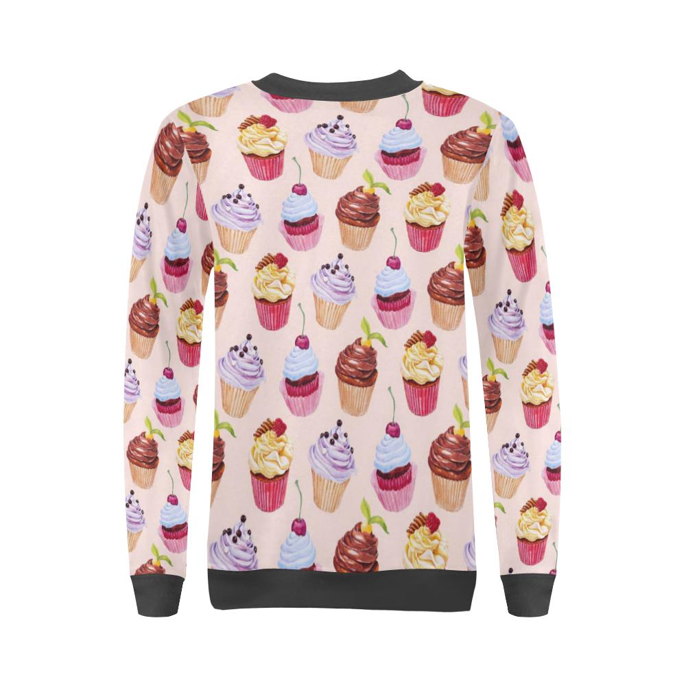 Cupcake Pink Pattern Print Women's Sweatshirt-grizzshop