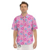 Cupcake Pink Print Pattern Men's Short Sleeve Shirts-grizzshop