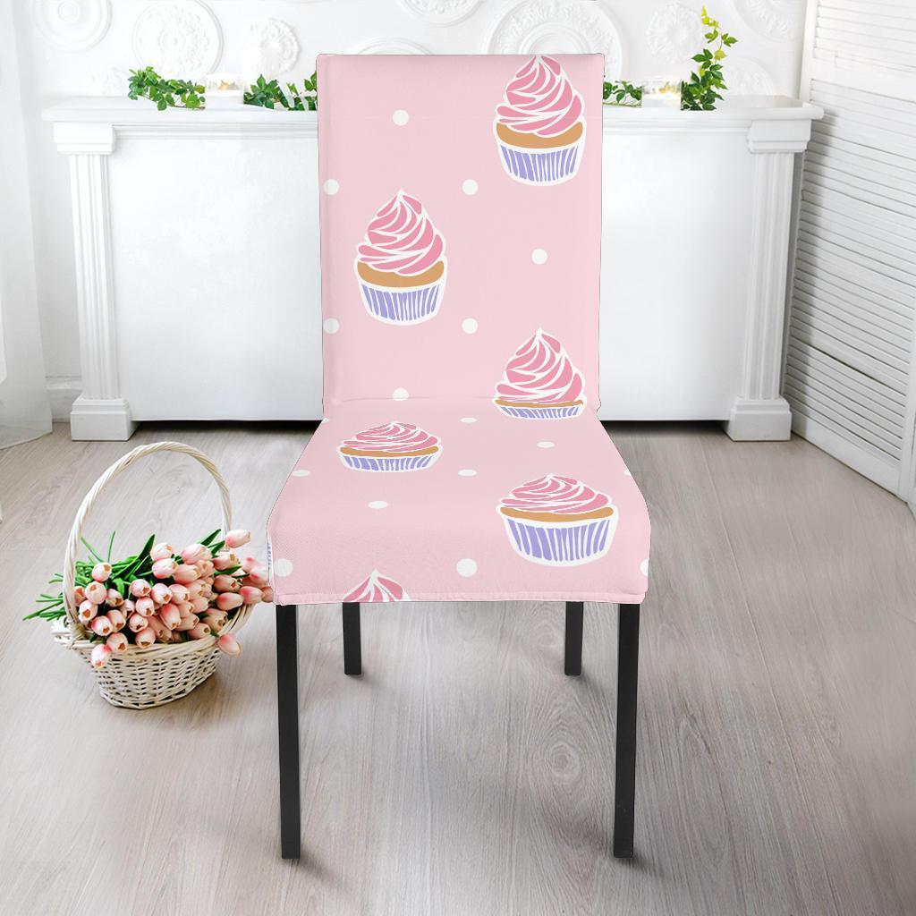 Cupcake Polka Dot Pattern Print Chair Cover-grizzshop