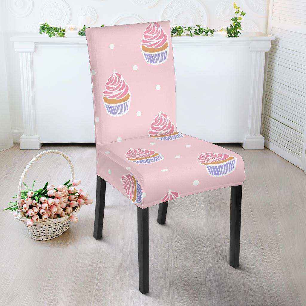 Cupcake Polka Dot Pattern Print Chair Cover-grizzshop