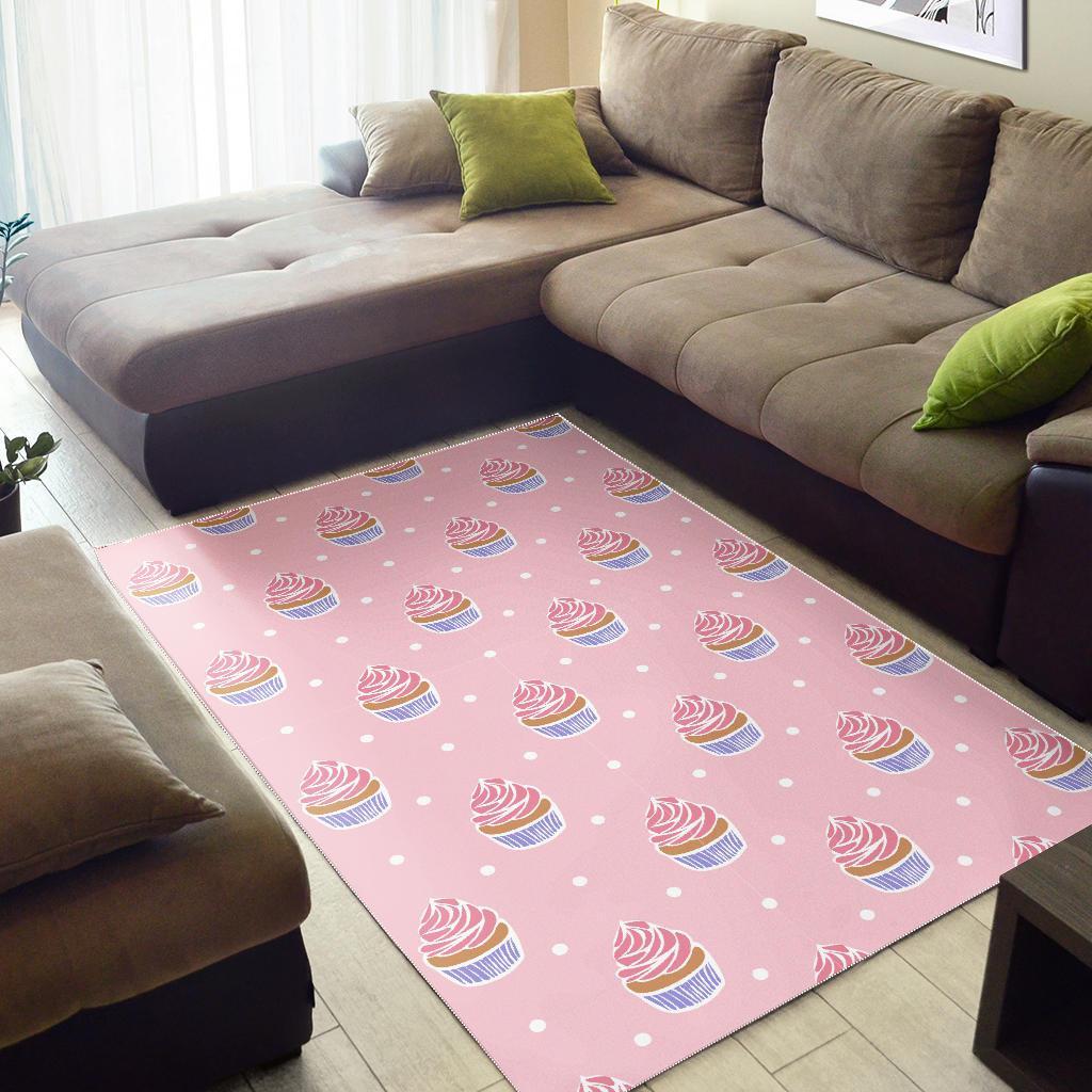 Cupcake Polka Dot Pattern Print Floor Mat-grizzshop