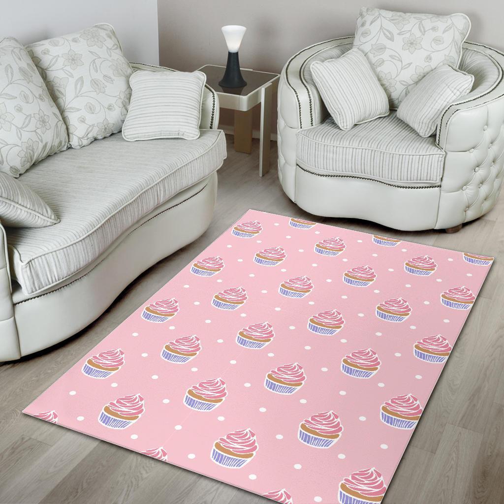 Cupcake Polka Dot Pattern Print Floor Mat-grizzshop