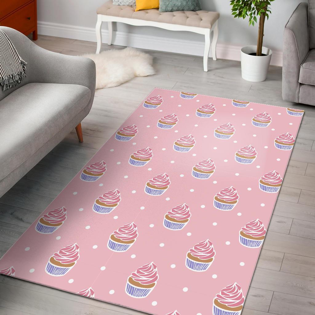 Cupcake Polka Dot Pattern Print Floor Mat-grizzshop