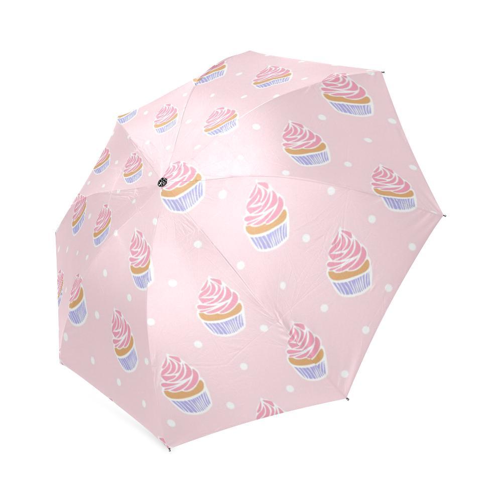 Cupcake Polka Dot Pattern Print Foldable Umbrella-grizzshop