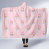 Cupcake Polka Dot Pattern Print Hooded Blanket-grizzshop