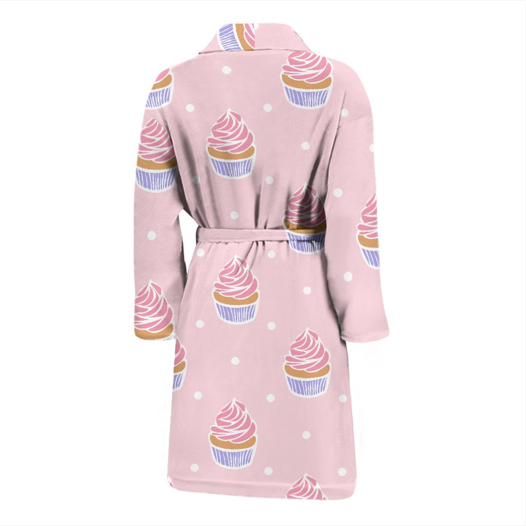 Cupcake Polka Dot Pattern Print Men Long Robe-grizzshop