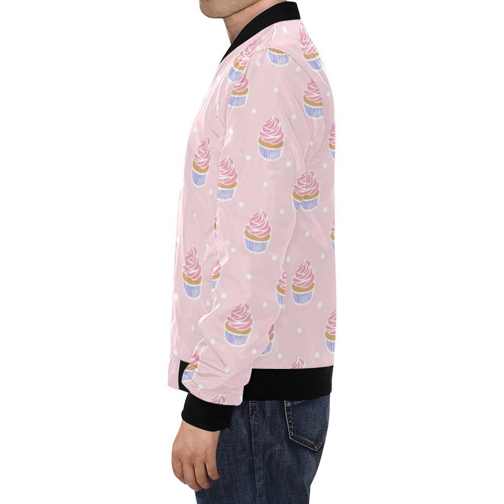 Cupcake Polka Dot Pattern Print Men's Bomber Jacket-grizzshop