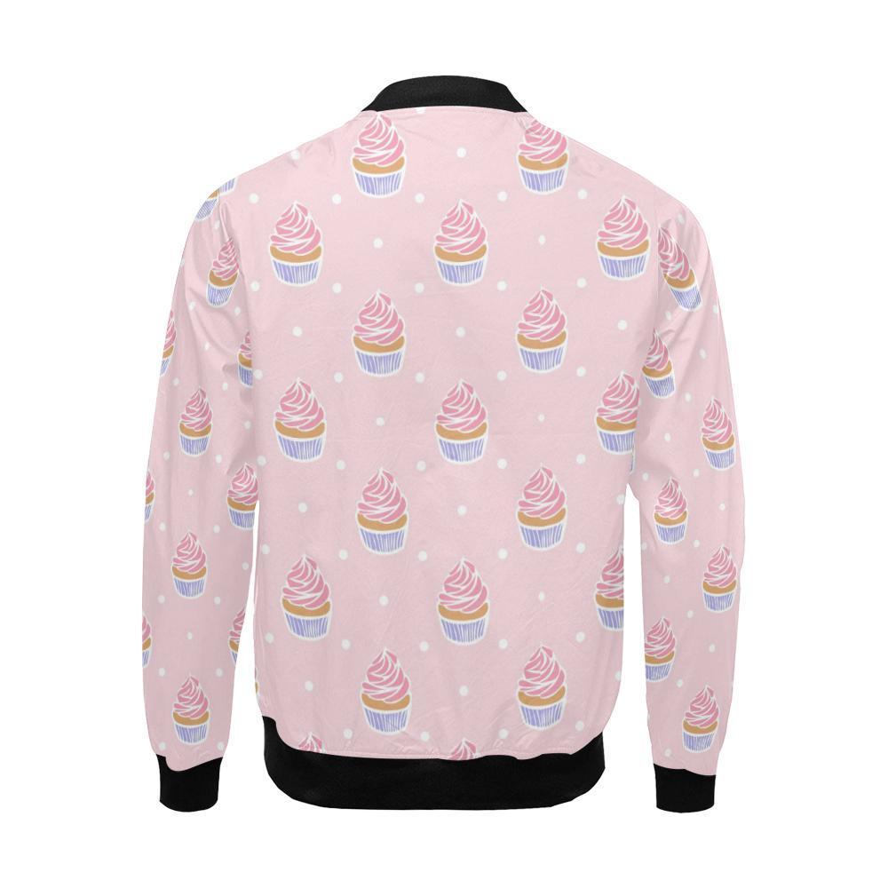 Cupcake Polka Dot Pattern Print Men's Bomber Jacket-grizzshop