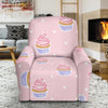 Cupcake Polka Dot Pattern Print Recliner Cover-grizzshop