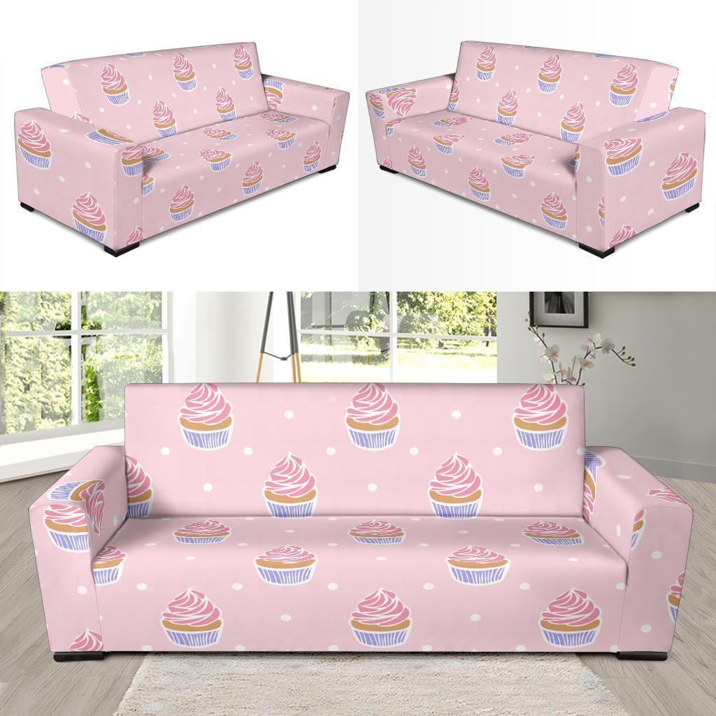 Cupcake Polka Dot Pattern Print Sofa Covers-grizzshop