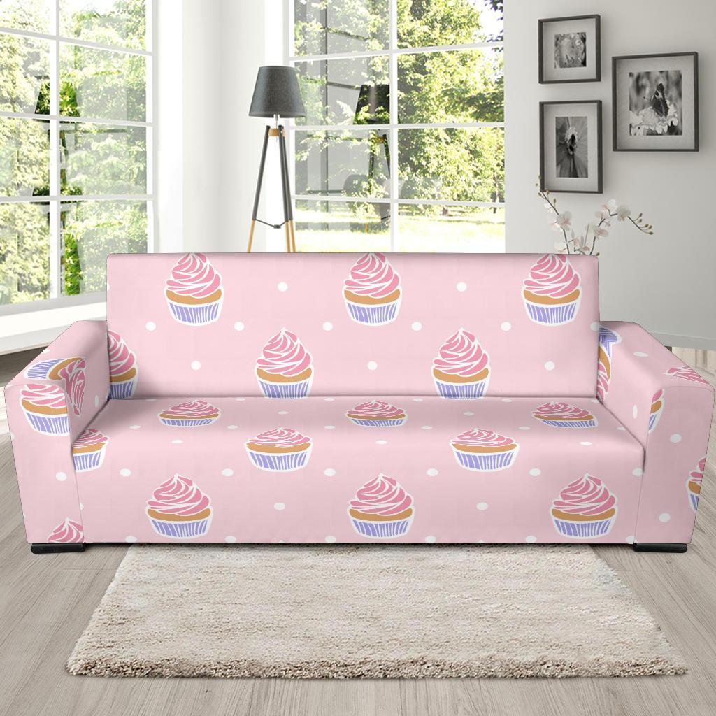 Cupcake Polka Dot Pattern Print Sofa Covers-grizzshop