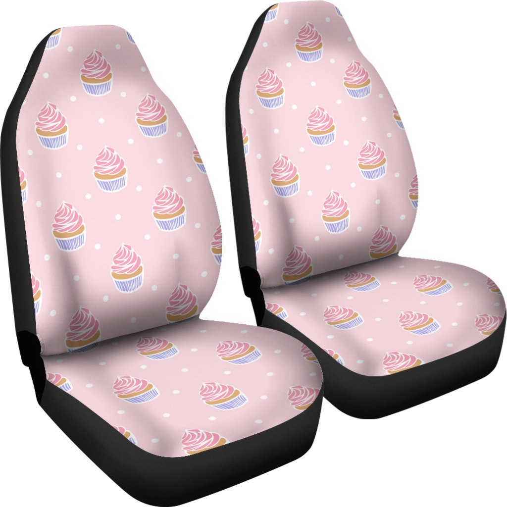 Cupcake Polka Dot Pattern Print Universal Fit Car Seat Cover-grizzshop