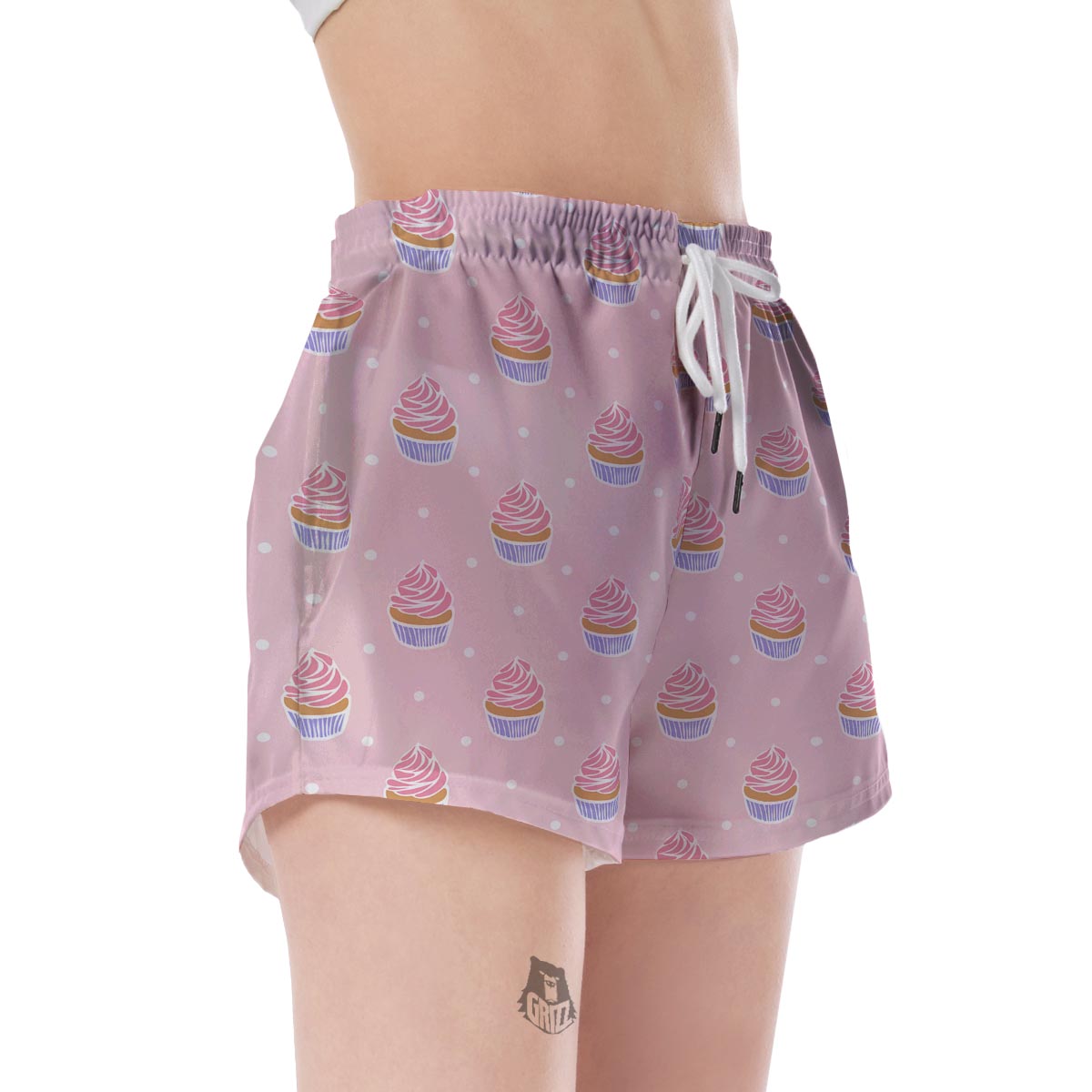 Cupcake Polka Dot Pattern Print Women's Shorts-grizzshop