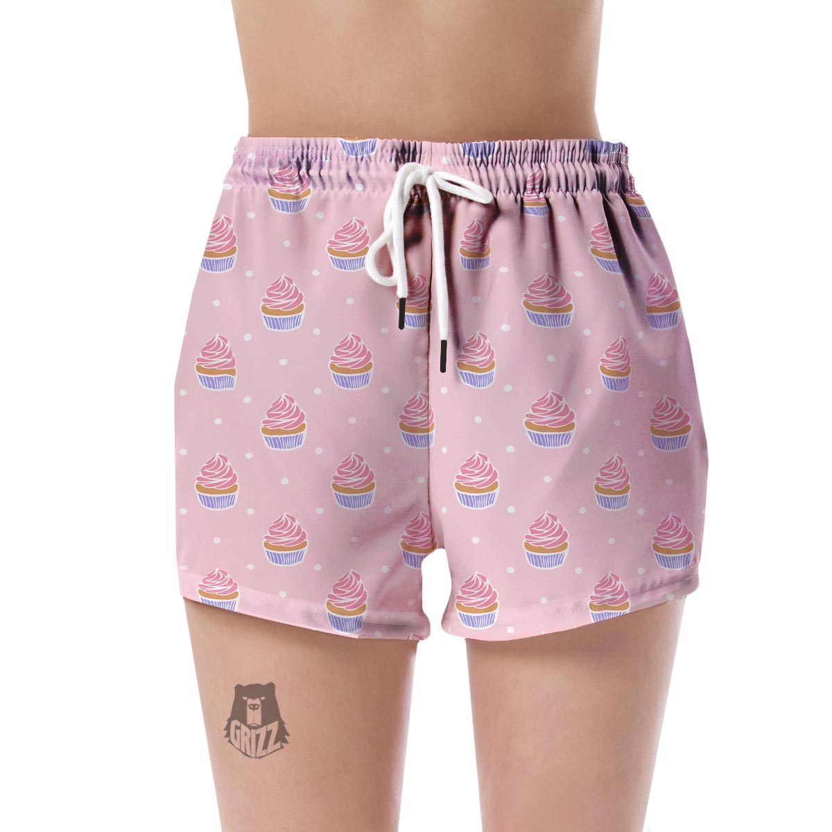 Cupcake Polka Dot Pattern Print Women's Shorts-grizzshop