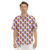 Cupcake Purple Print Pattern Men's Short Sleeve Shirts-grizzshop