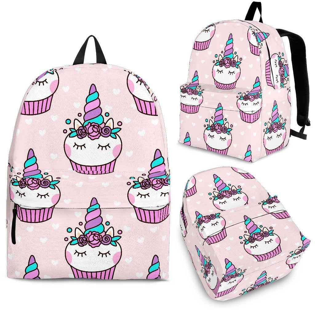 Cupcake Unicorn Pattern Print Backpack-grizzshop