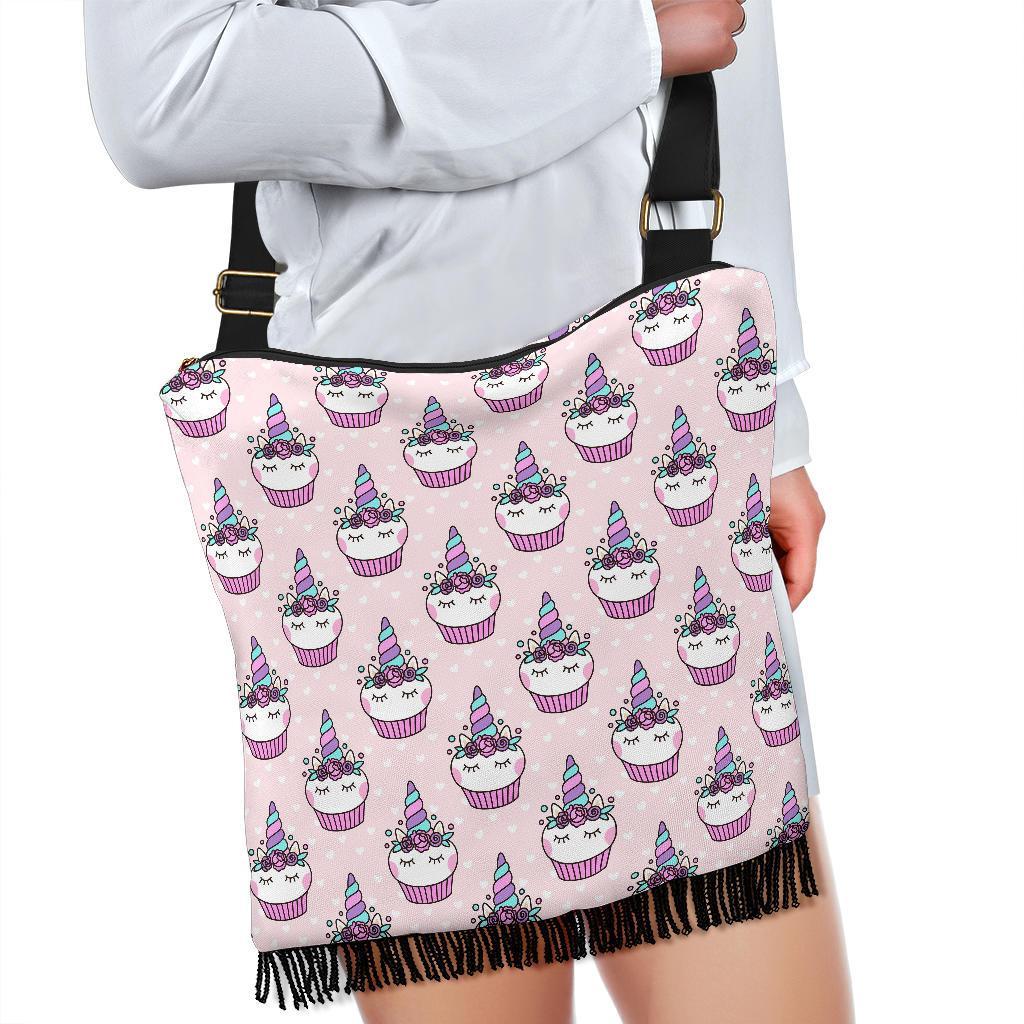 Cupcake Unicorn Pattern Print Crossbody Bags-grizzshop