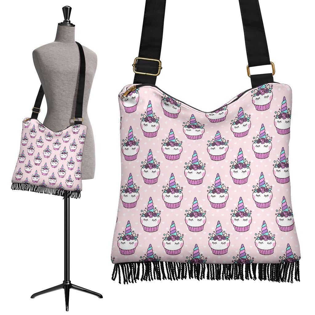 Cupcake Unicorn Pattern Print Crossbody Bags-grizzshop