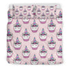 Cupcake Unicorn Pattern Print Duvet Cover Bedding Set-grizzshop