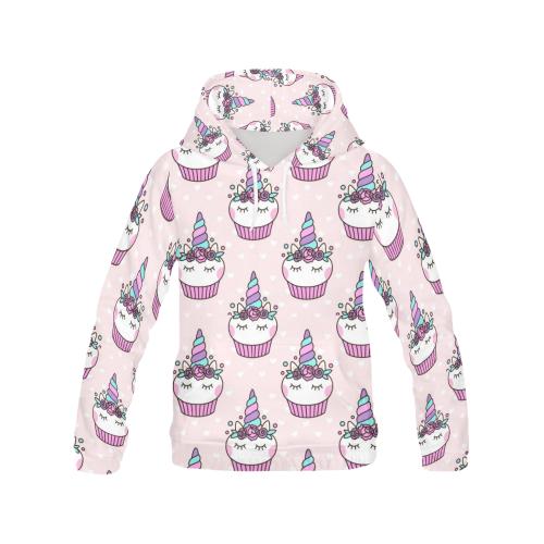 Cupcake Unicorn Pattern Print Men Pullover Hoodie-grizzshop