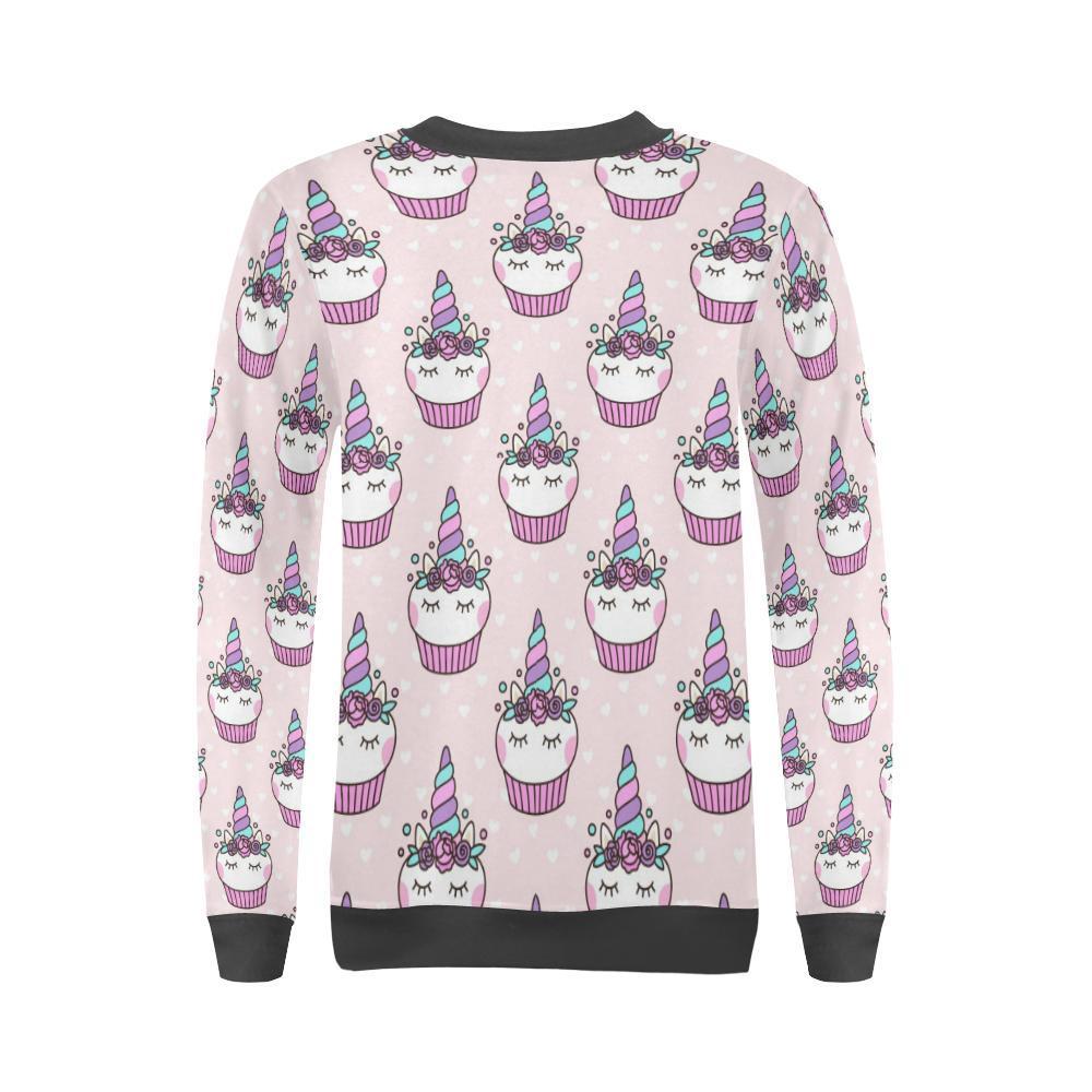 Cupcake Unicorn Pattern Print Women's Sweatshirt-grizzshop