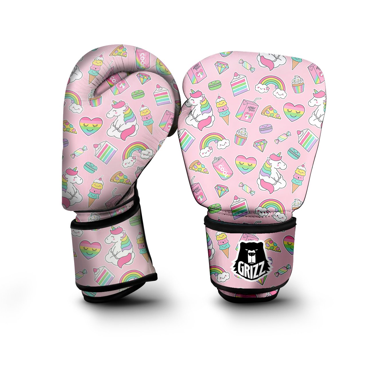 Cupcake Unicorn Print Pattern Boxing Gloves-grizzshop