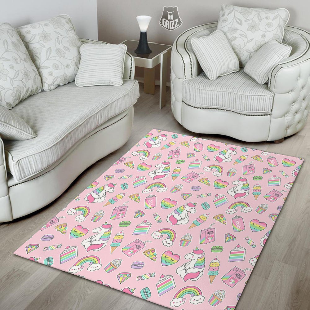 Cupcake Unicorn Print Pattern Floor Mat-grizzshop