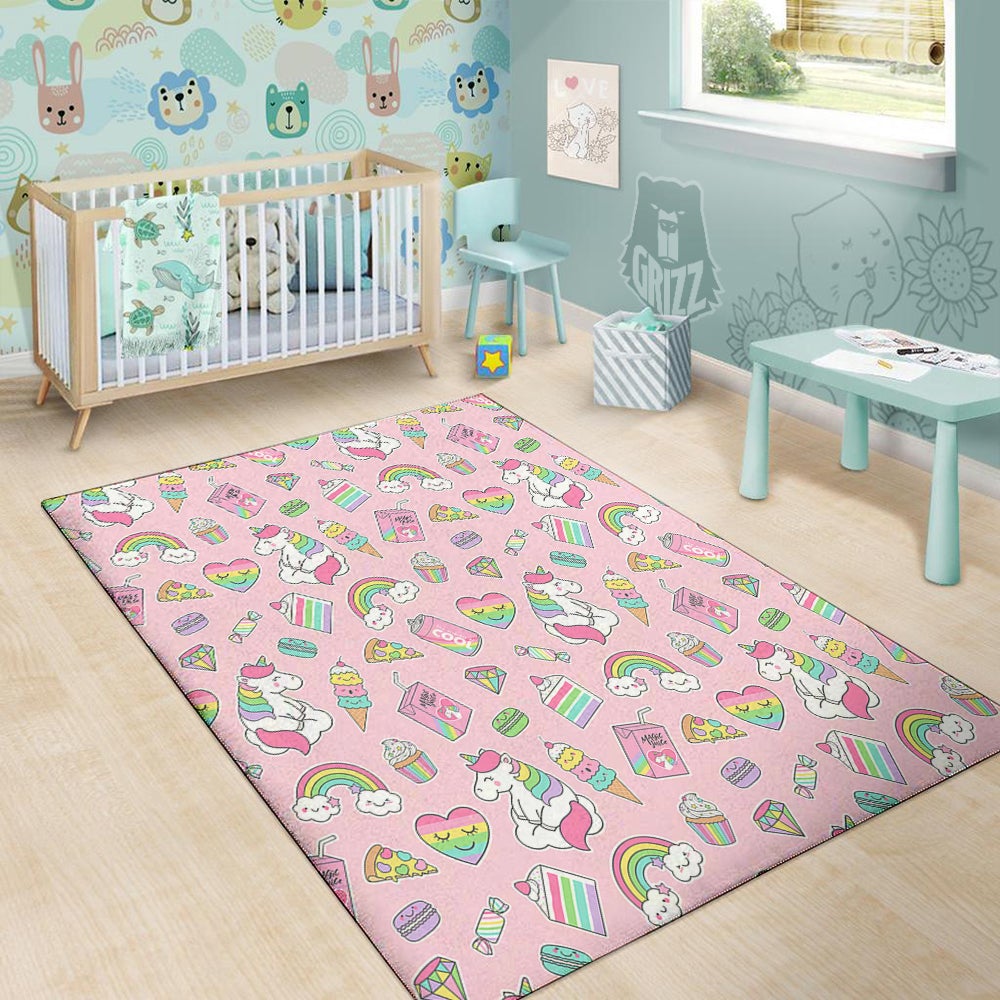 Cupcake Unicorn Print Pattern Floor Mat-grizzshop