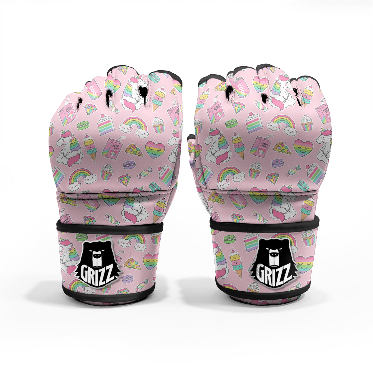 Cupcake Unicorn Print Pattern MMA Gloves-grizzshop