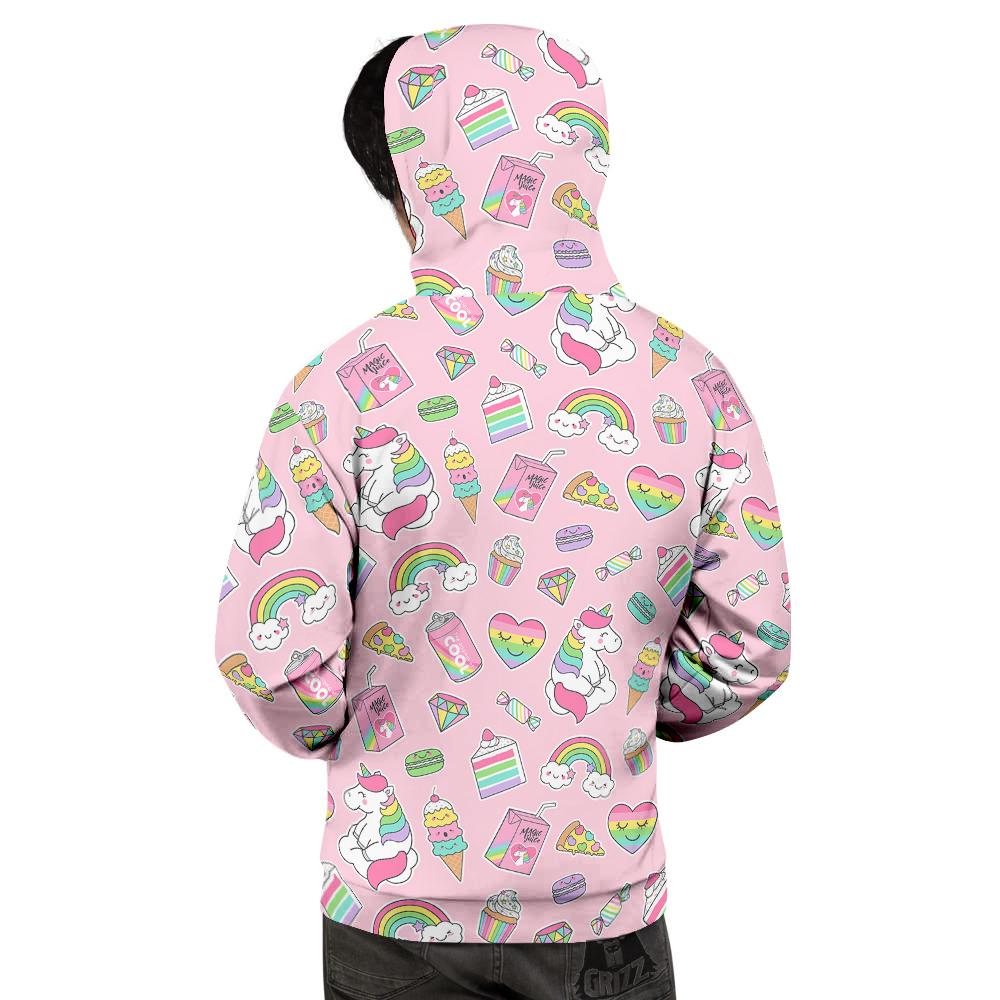 Cupcake Unicorn Print Pattern Men's Hoodie-grizzshop