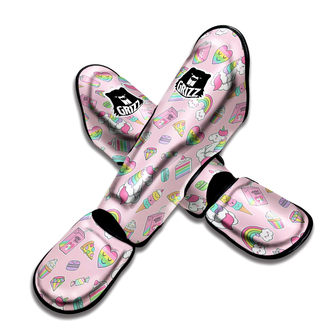 Cupcake Unicorn Print Pattern Muay Thai Shin Guards-grizzshop