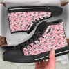 Cupid Valentine Cute Panda Print Pattern Black High Top Shoes-grizzshop