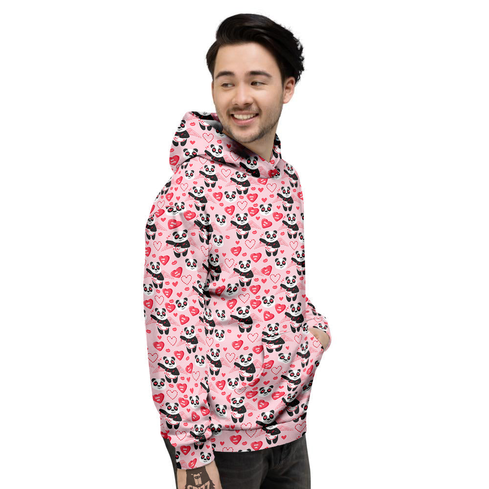 Cupid Valentine Cute Panda Print Pattern Men's Hoodie-grizzshop