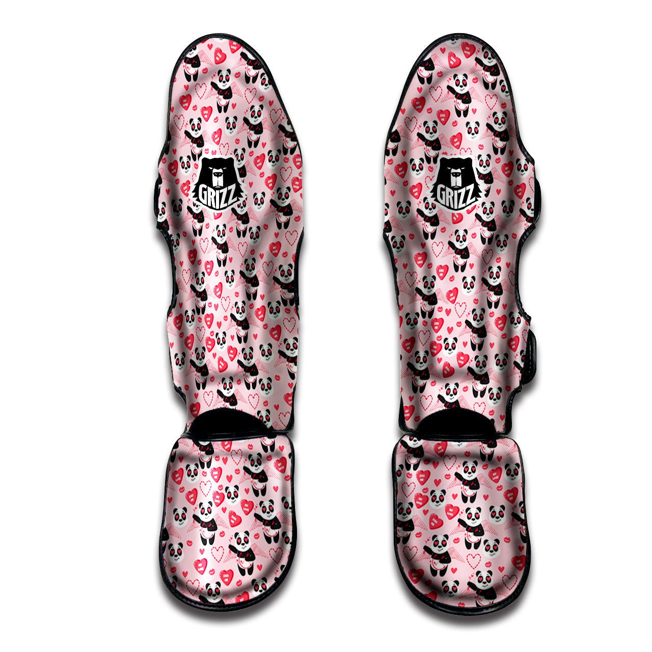 Cupid Valentine Cute Panda Print Pattern Muay Thai Shin Guards-grizzshop