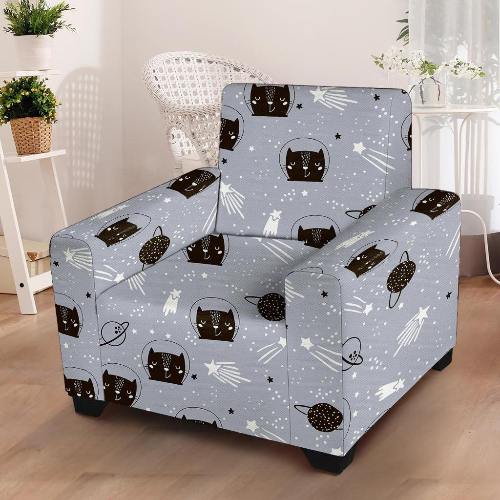 Cute Astronaut Cat Print Armchair Cover-grizzshop