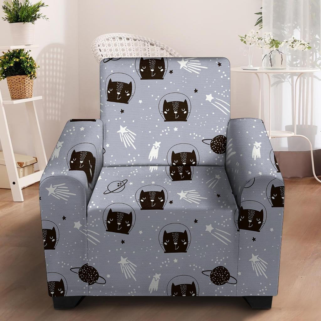 Cute Astronaut Cat Print Armchair Cover-grizzshop