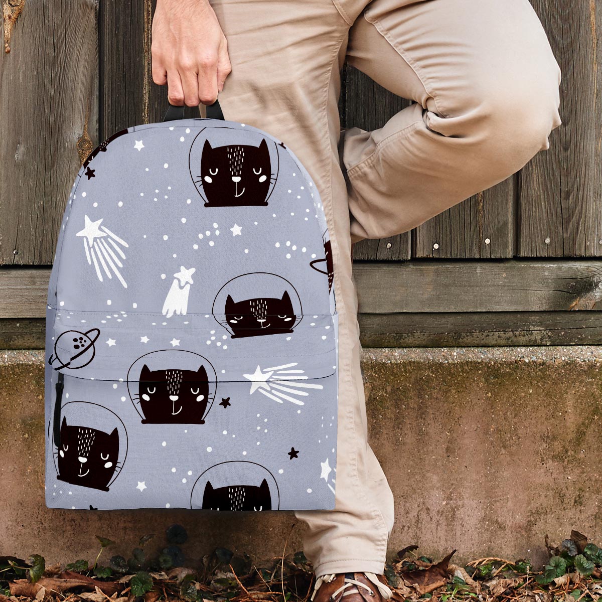 Cute Astronaut Cat Print Backpack-grizzshop