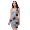 Cute Astronaut Cat Print Bodycon Dress-grizzshop