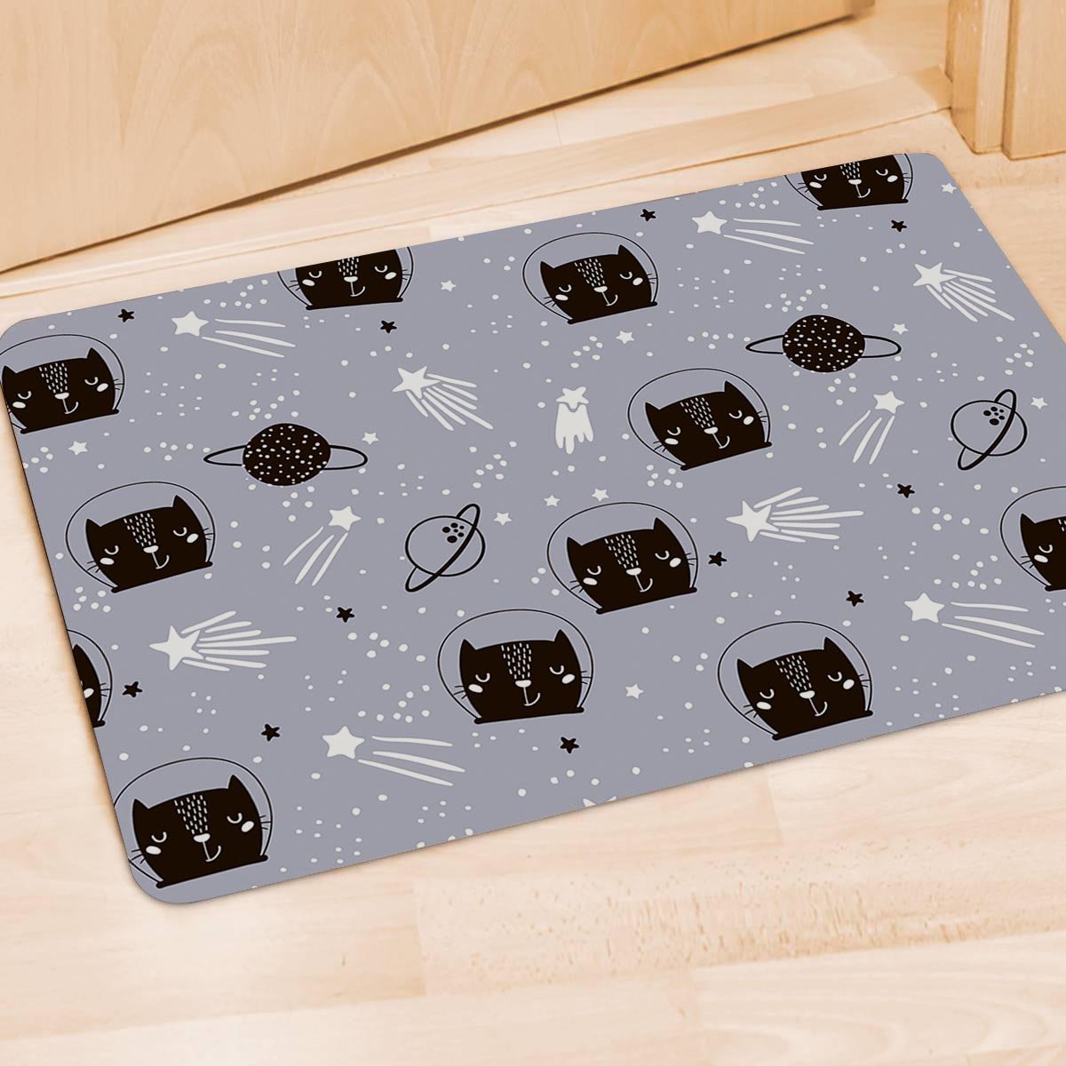 Cute Astronaut Cat Print Door Mat-grizzshop