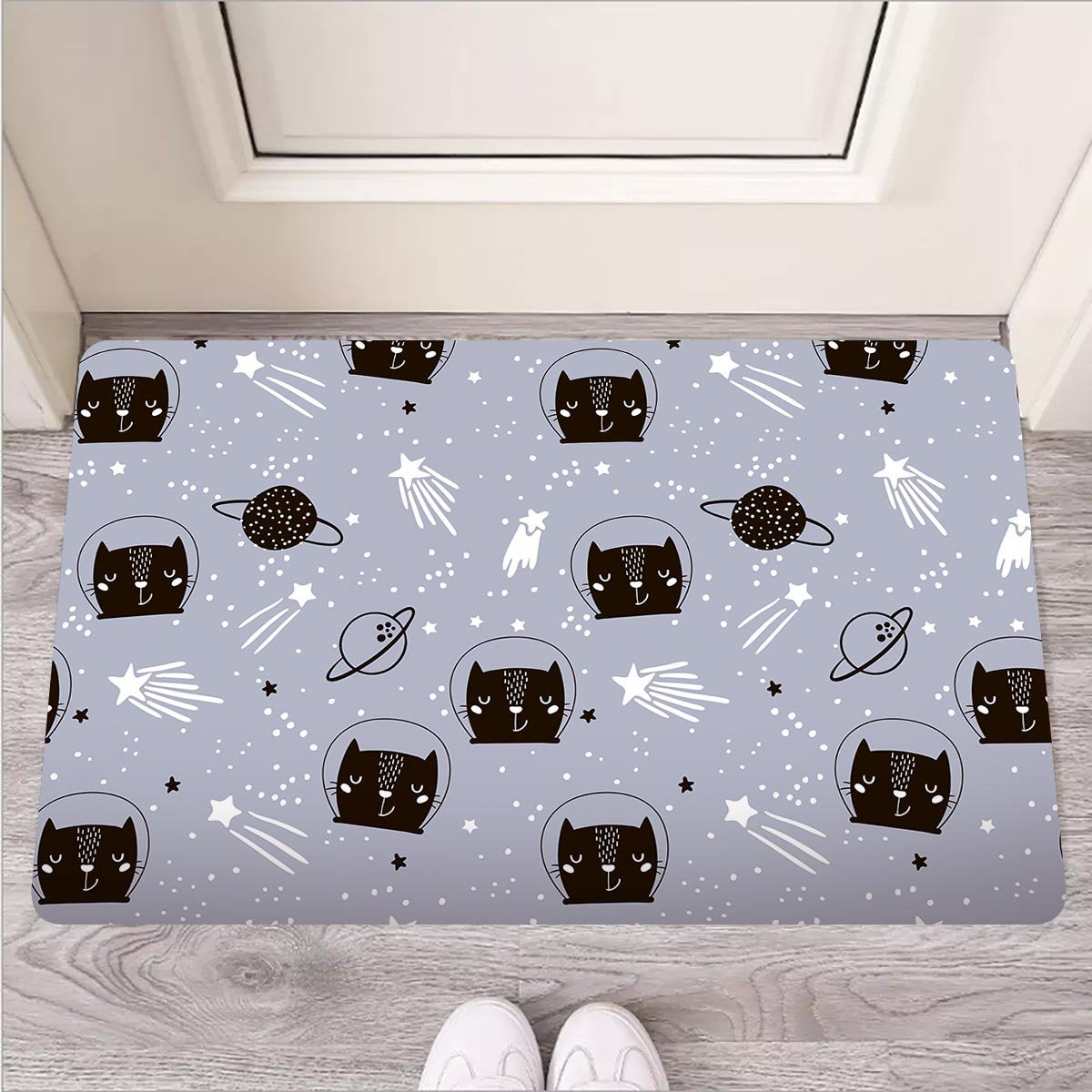 Cute Astronaut Cat Print Door Mat-grizzshop