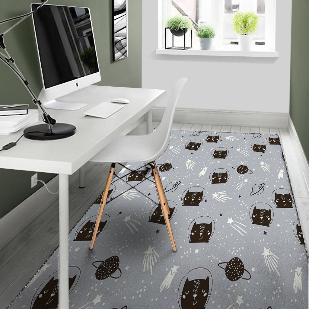 Cute Astronaut Cat Print Floor Mat-grizzshop