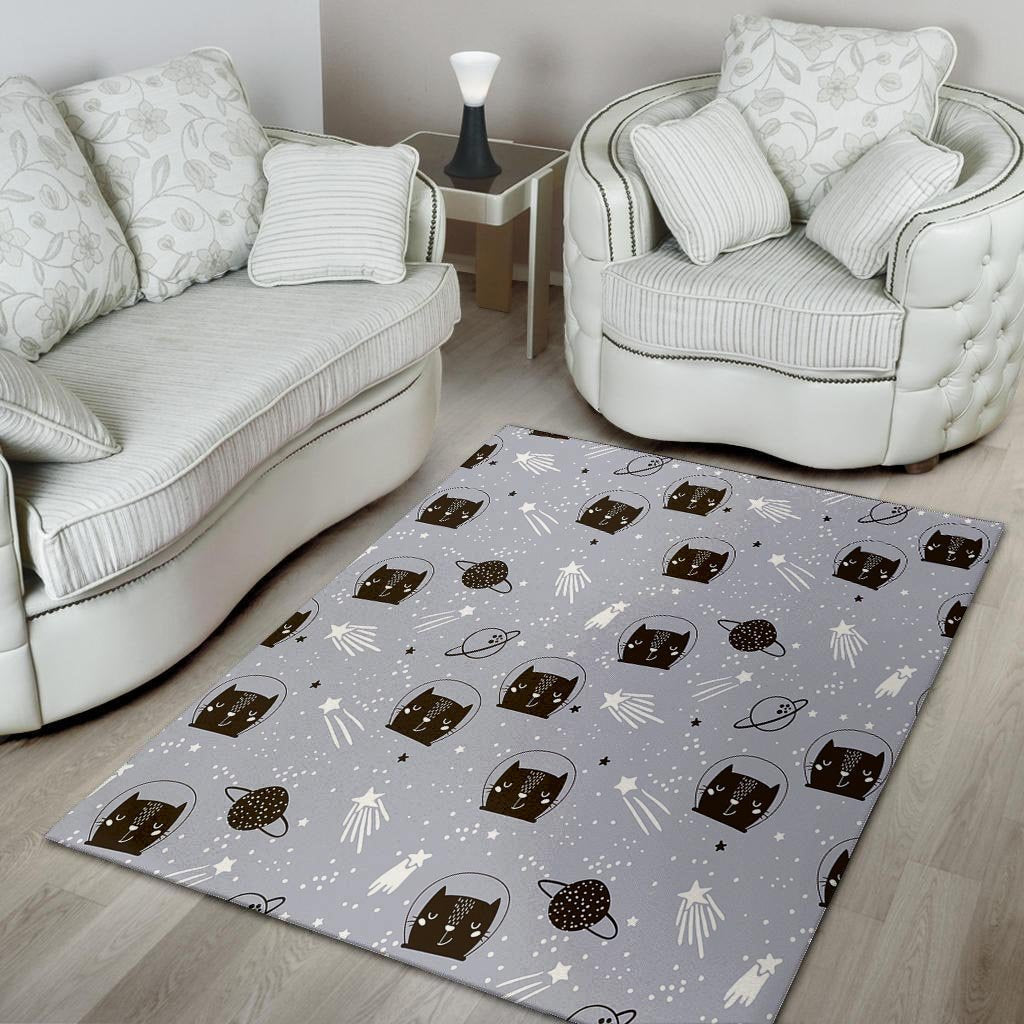 Cute Astronaut Cat Print Floor Mat-grizzshop