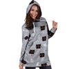 Cute Astronaut Cat Print Hoodie Dress-grizzshop