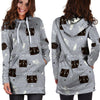 Cute Astronaut Cat Print Hoodie Dress-grizzshop