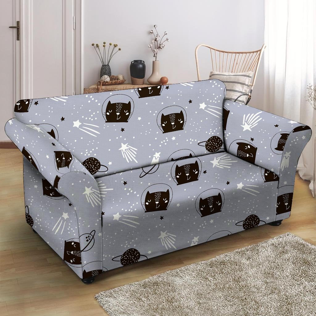 Cute Astronaut Cat Print Loveseat Cover-grizzshop