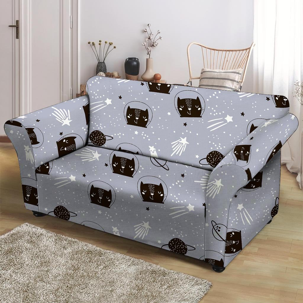 Cute Astronaut Cat Print Loveseat Cover-grizzshop